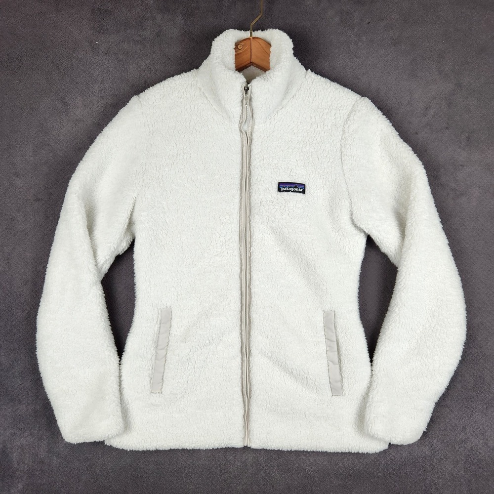 Patagonia Los Gatos Full Zip Fleece Jacket Womens Small White 25211 Slim Fit - Picture 1 of 10